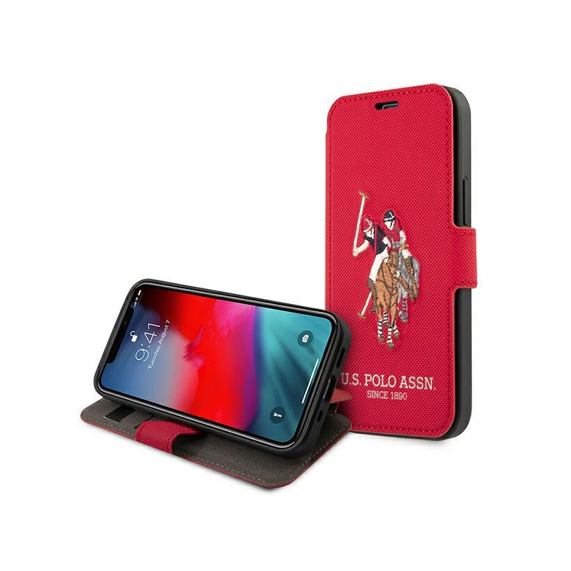 custodia a libro u.s. polo iphone 12 mini rossa