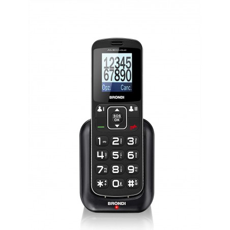 brondi amico home telefono cellulare tasti grandi  nero