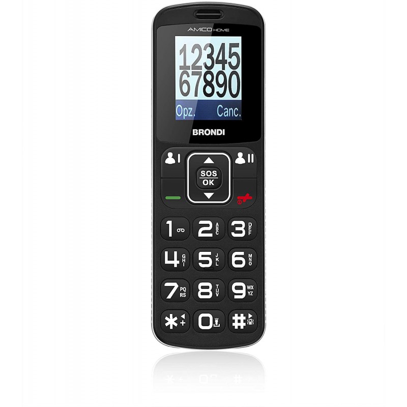 brondi amico home telefono cellulare tasti grandi  nero