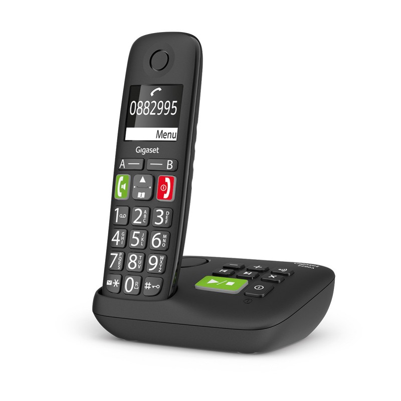 telefono cordless con segreteria tasti grandi nero