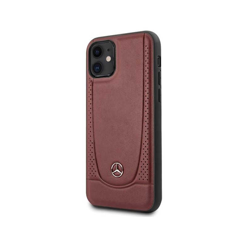 cover mercedes iphone 11 vera pelle  rossa
