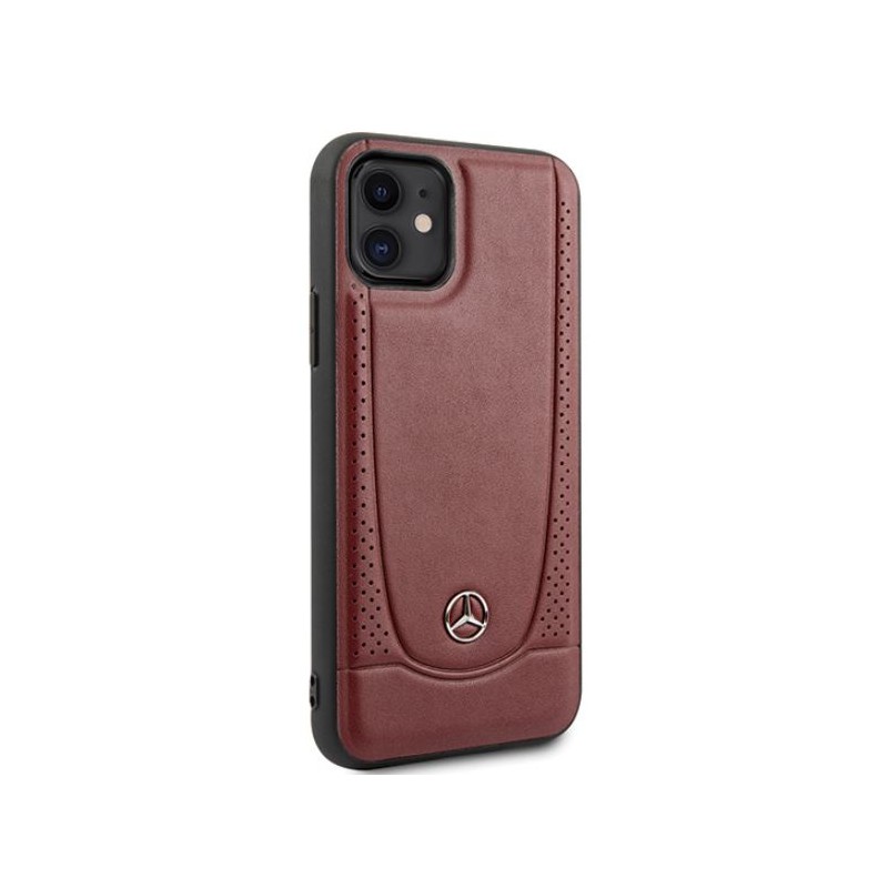 cover mercedes iphone 11 vera pelle  rossa