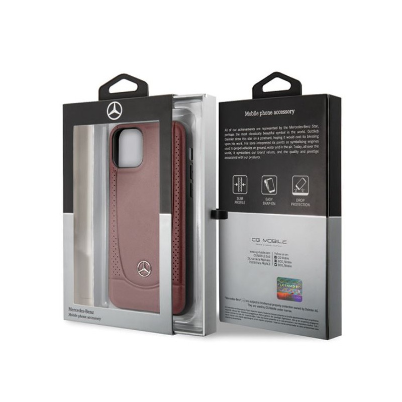 cover mercedes iphone 11 vera pelle  rossa