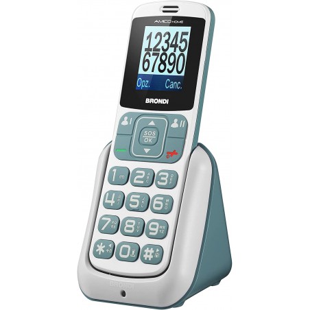 brondi amico home telefono cellulare tasti grandi  bianco / grigio