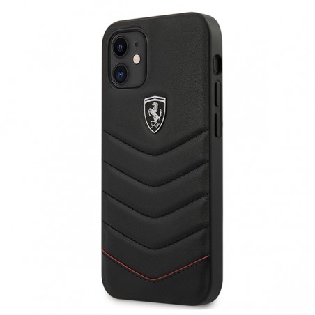 cover ferrari iphone 12 mni vera pelle nera