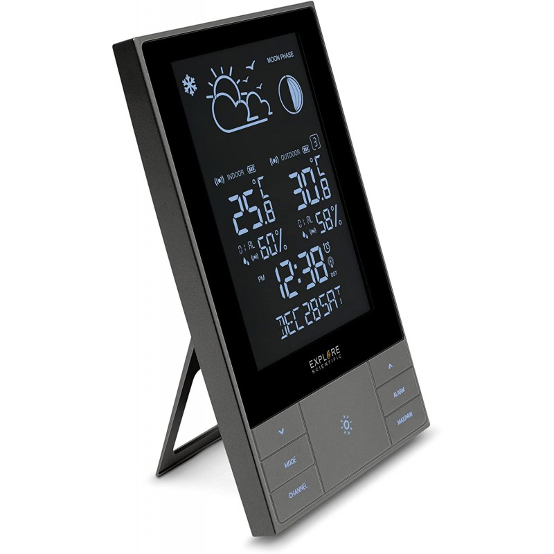 explore scientific wsh5001 Previsioni del tempo con temperatura e umidità interna ed esterna Allarme ghiaccio data calendario fa