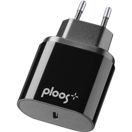 caricabatteria rete dual 25w  usb-c nero