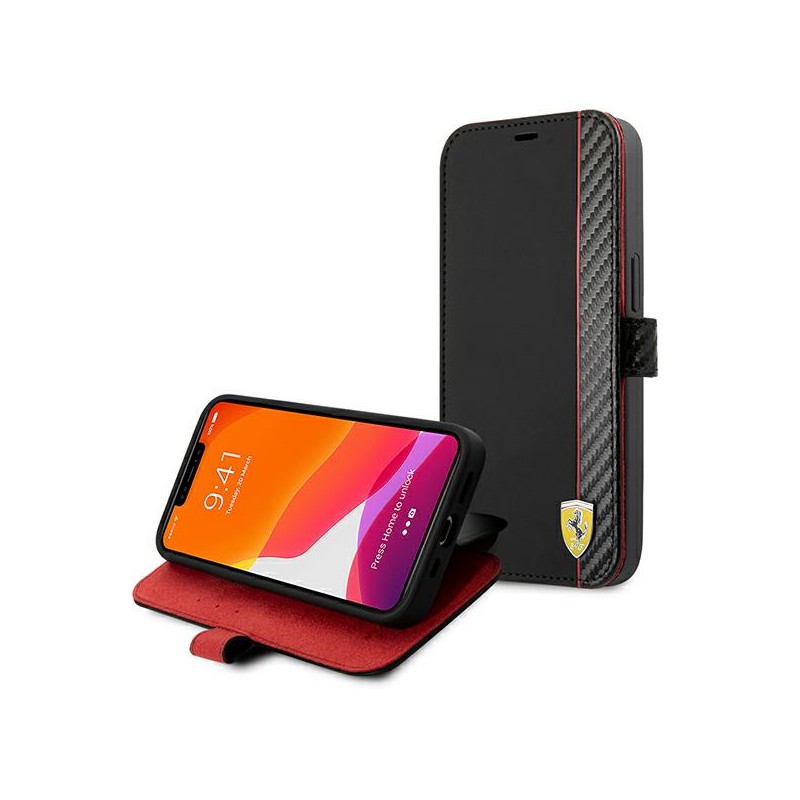 custodia a libro ferrari iphone 13 pro nera