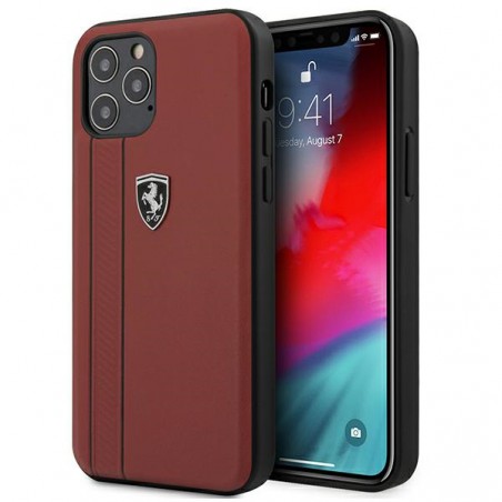 cover ferrari iphone 12/12 pro vera pelle  rossa