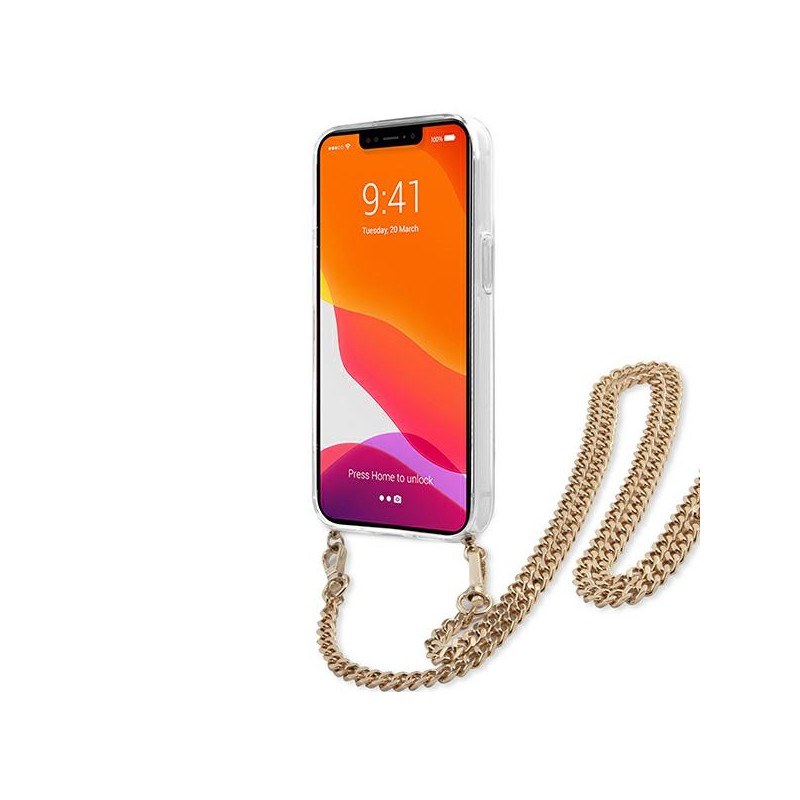 cover guess iphone 13 mini leopard con catena gold