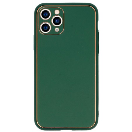 cover samsung a53 5g tpu rivestita in pelle ecologica verde scuro