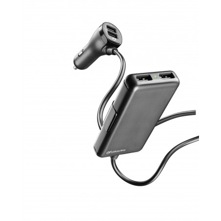 caricabatterie da auto 4 porte  usb 7,2 ah nero