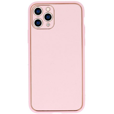 cover samsung a22 5g tpu rivestita in pelle ecologica rosa