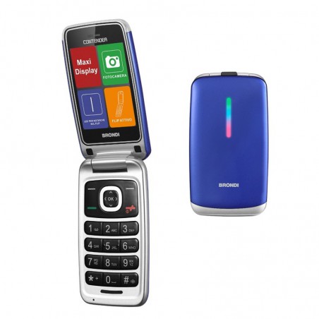 cellulare clamshell brondi dual sim blu metallizato