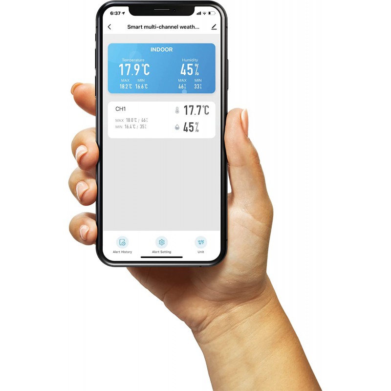 WSH4102 Stazione meteorologica intelligente Multi-channel con sensore wireless Tuya