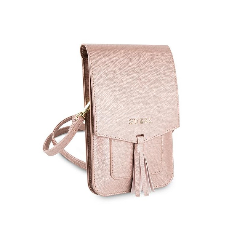 portacellulare universale guess pink con tracolla