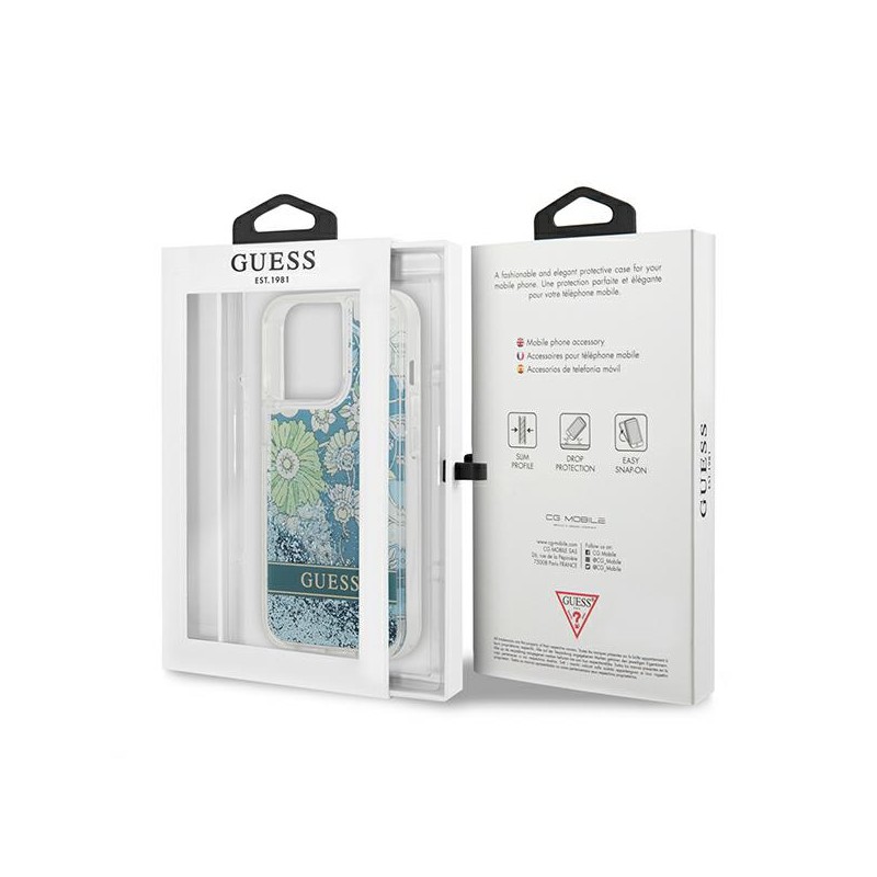 cover guess iphone 13 pro max flower liquid glitter