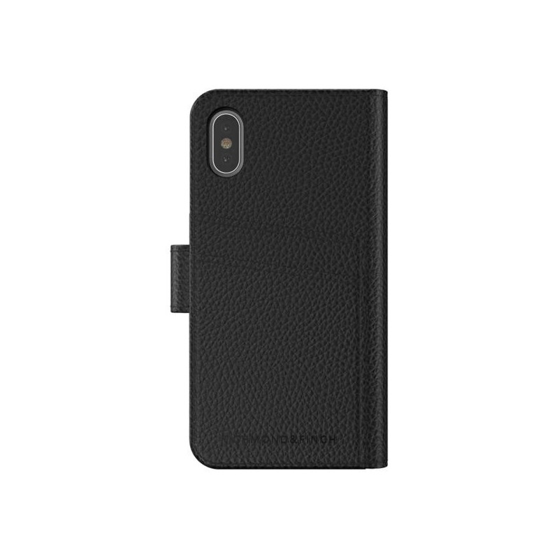 custodia a libro iphone x / xs richmond & finch nera con cover interna staccabile