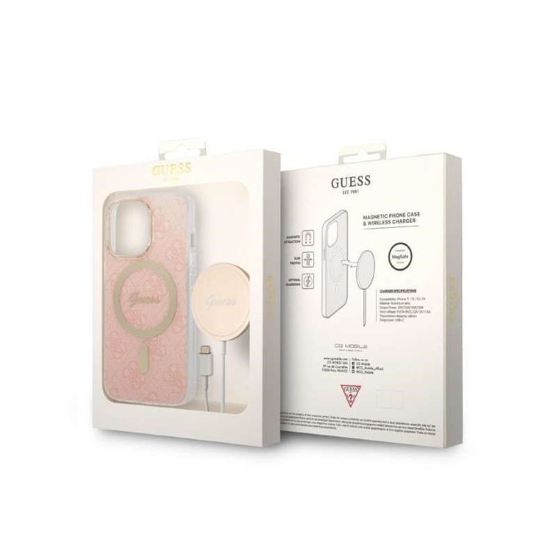 cover guess + caricabatterie magsafe iphone 13 pro max pink