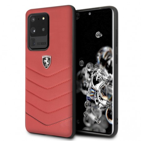 cover ferrari samsung s20 ultravera pelle rossa