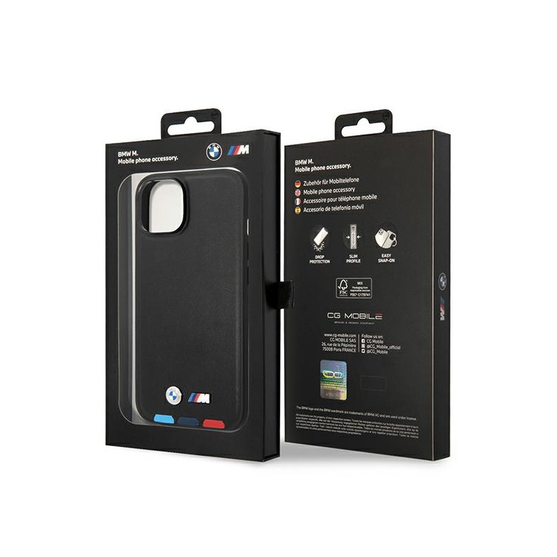 cover mercedes iphone 13 -14 -15  nera vera pelle