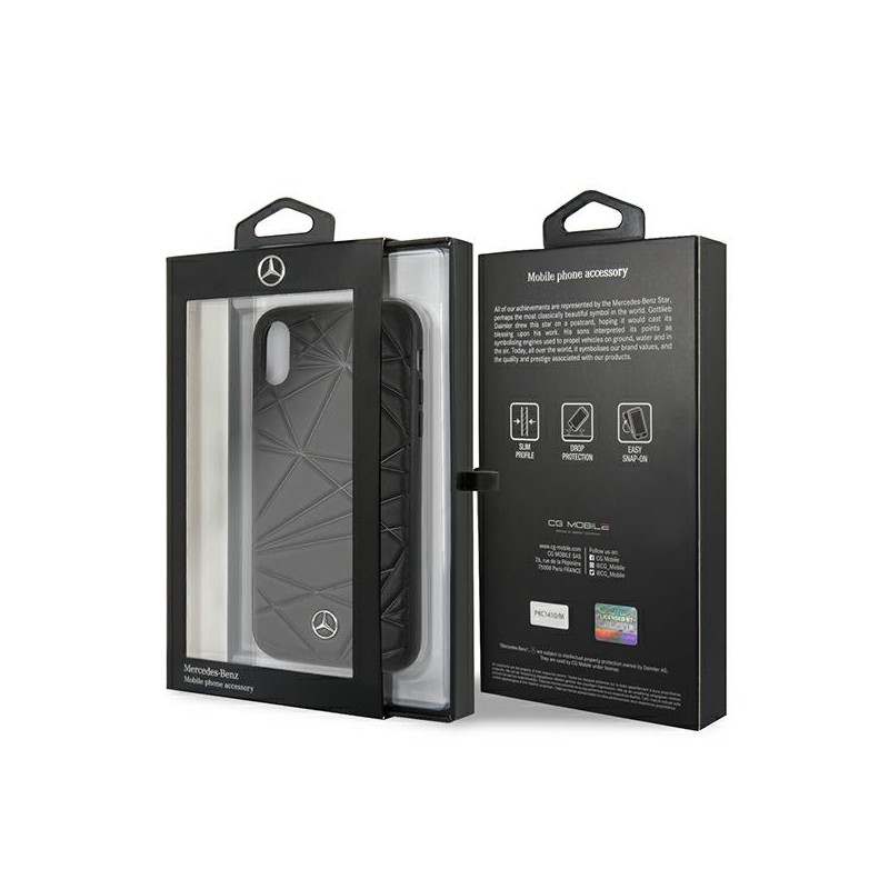cover mercedes iphone xr vera pelle nera