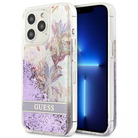 cover guess iphone 13 pro flower liquid glitter