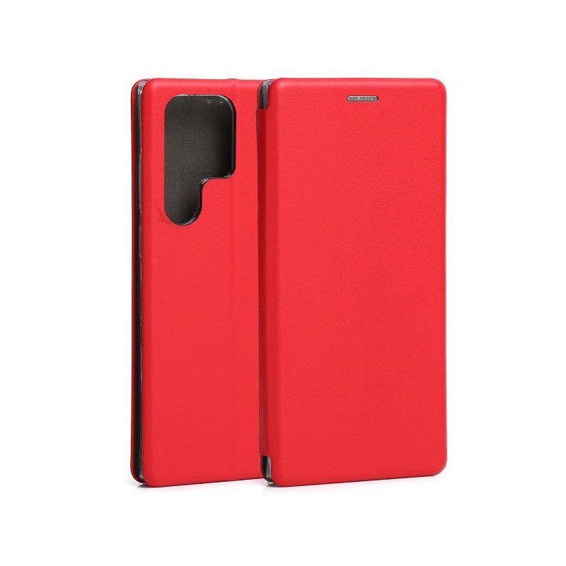 book magnetica s23  ultra con porta carte di credito rossa