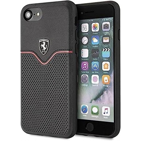 cover ferrari iphone 6s / 7/ 8 / se2020 vera pelle nera