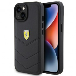 cover ferrari iphone 15 nera vera pelle