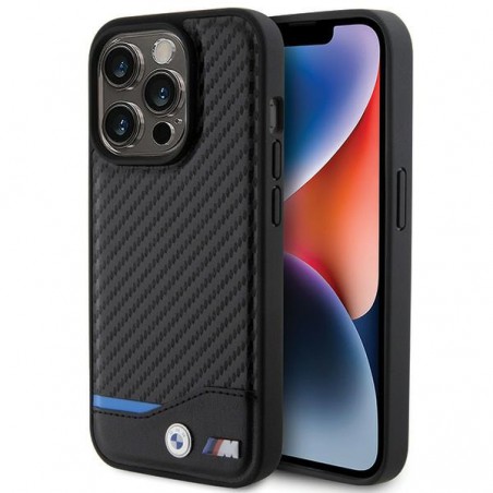 Custodia In Pelle BMW Per IPhone 15 Pro Max 6,7 Pollici – Cover Bumper Nera Con Design Elegante