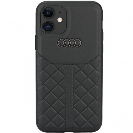cover audi iphone 12 / 12 pro vera pelle nera