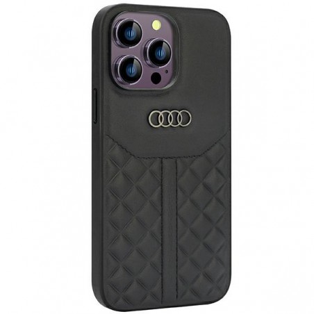 cover audi iphone 14 pro max vera pelle nera