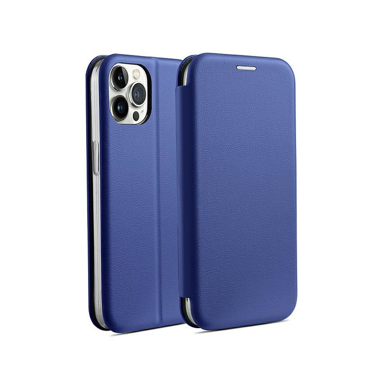 book iphone 15 plus con porta carte di credito chiusura magnetica blu