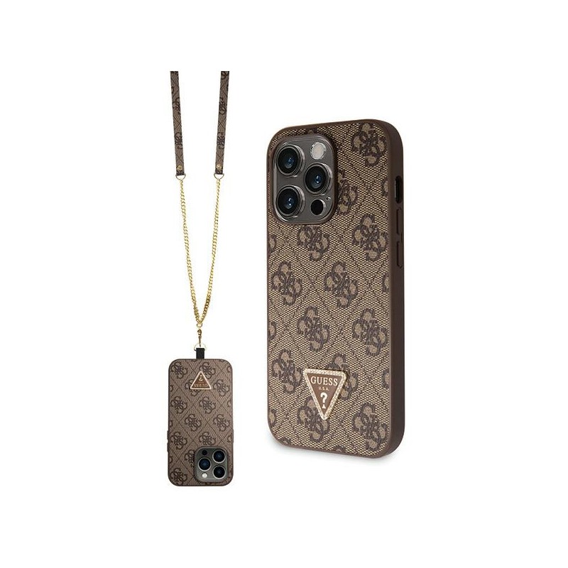 cover guess iphone 15 browncon laccio da collo