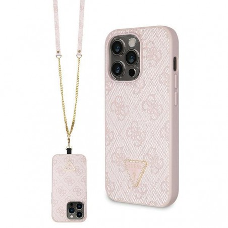 cover guess iphone 15 pro  pinkcon laccio da collo