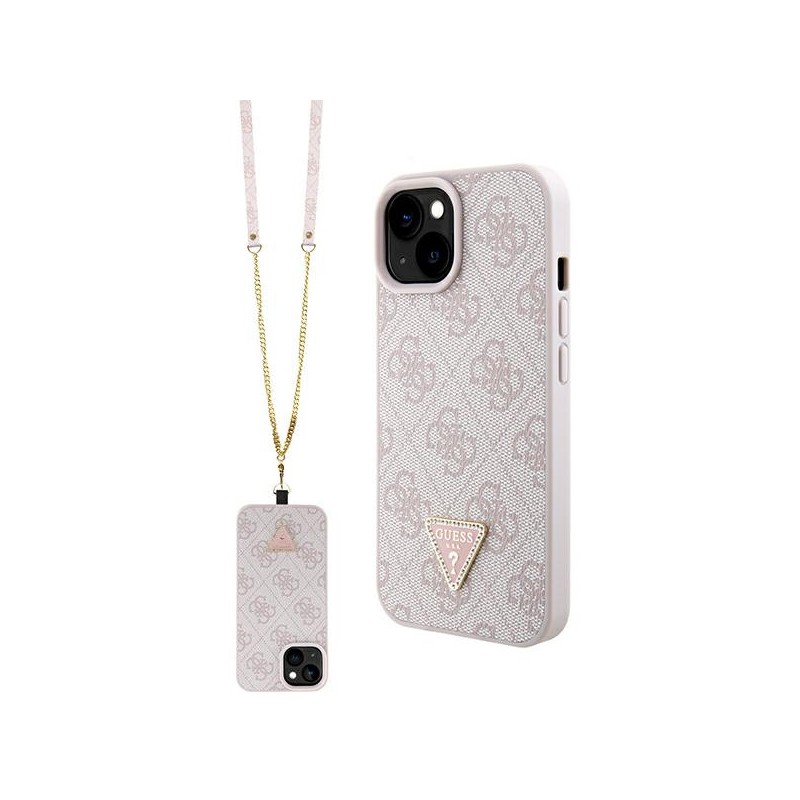 cover guess iphone 15 pro  pinkcon laccio da collo