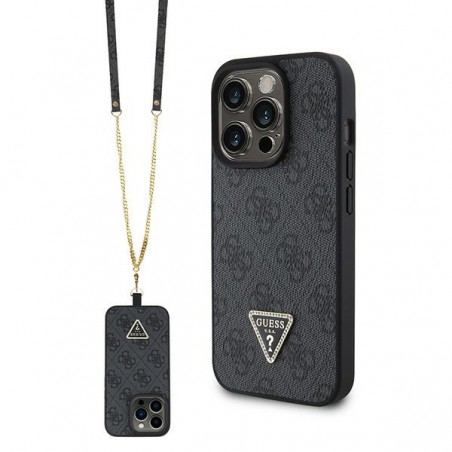 cover guess iphone 15 pro max black con laccio da collo