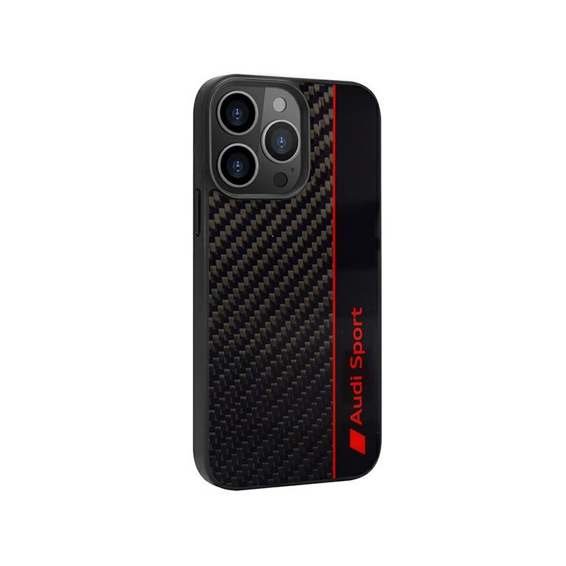 cover audi iphone 13 pro max fibra di carbonio nera