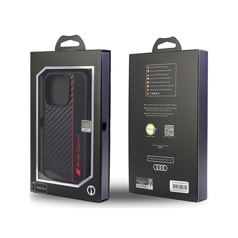 cover audi iphone 13 pro max fibra di carbonio nera