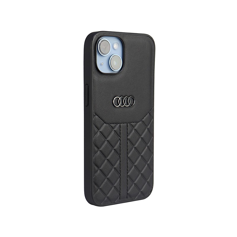 cover audi iphone 14 vera pelle nera