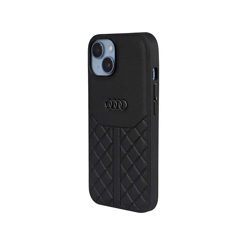 cover audi iphone 14 vera pelle nera