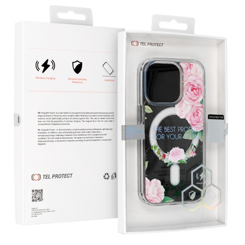 cover ultraprotettiva iphone 12 trasparente con fiori compatibile magsafe