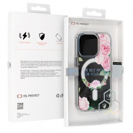 cover ultraprotettiva iphone 14 trasparente con fiori compatibile magsafe