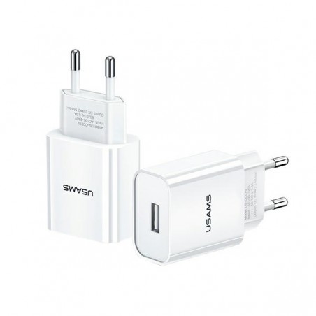 caricabatterie 2,1A usb usams bianco