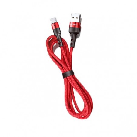cavo dati usb-c antistrappo 100cm 3Ah rosso in box cilindrico da espositore
