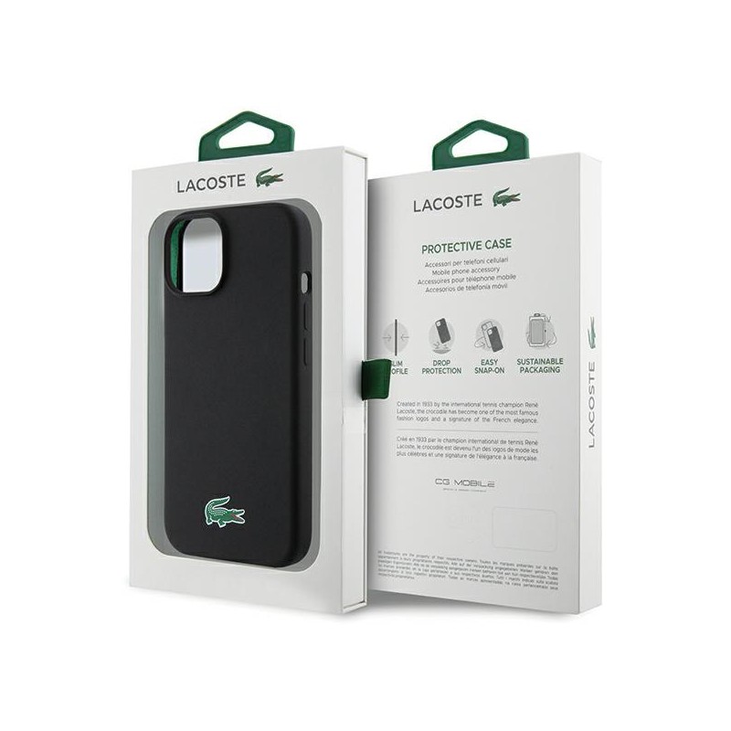 cover lacoste iphone 14/15 plus nera magsafe compatibile