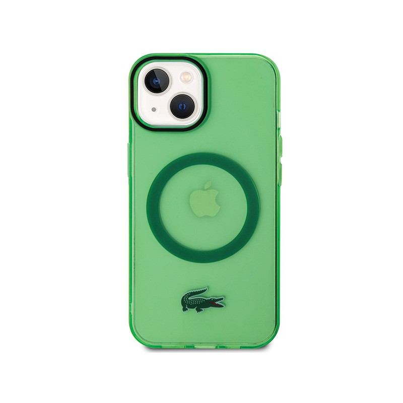 cover lacoste iphone 14/15 plus verde magsafe compatibile