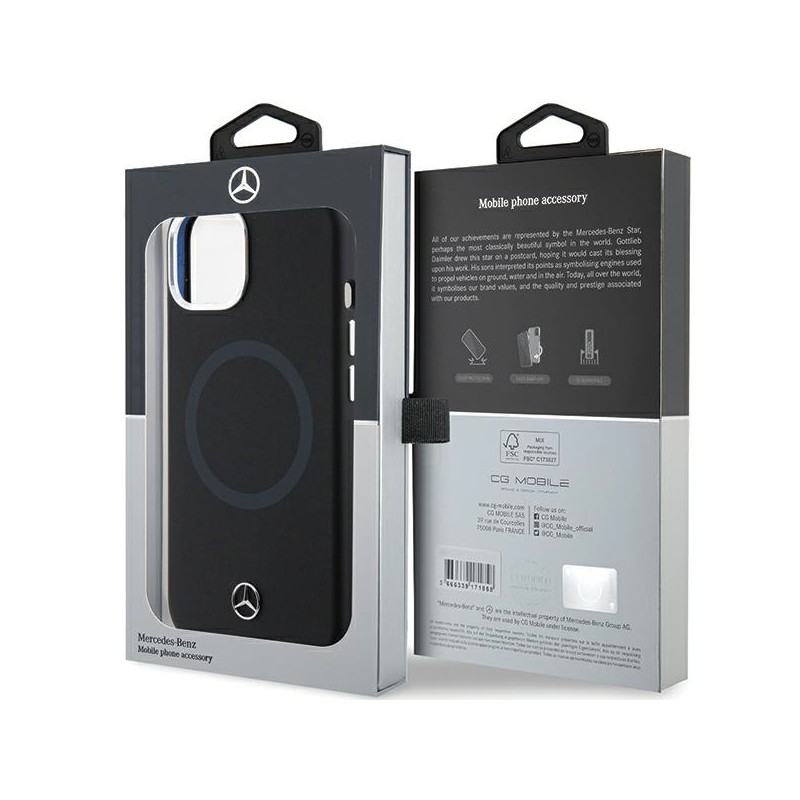 cover mercedes iphone 15/14/13  nera compatibile magsafe system