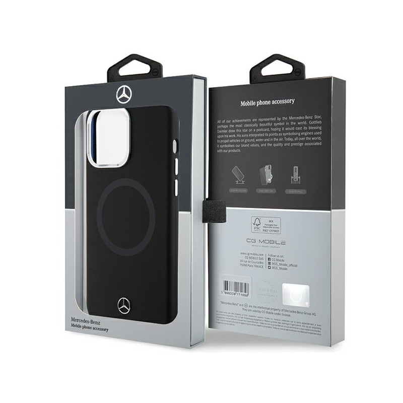 cover mercedes iphone 15 pro nera compatibile magsafe system